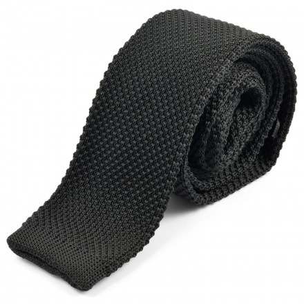 Cravatta nera lavorata a maglia