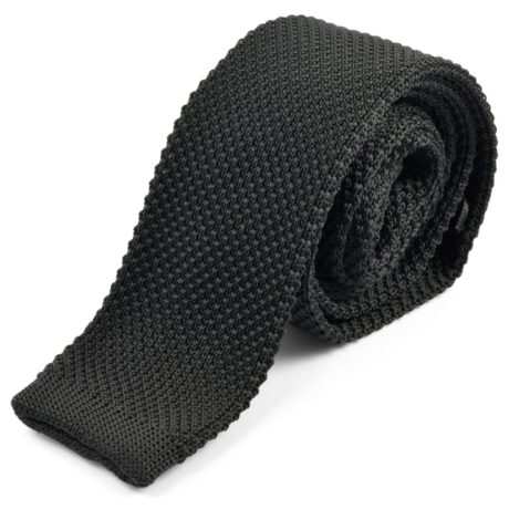 cravatta nera modello a maglia