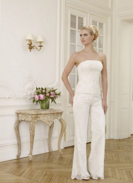 abiti da sposa con pantalone a palazzo ricamato economici online