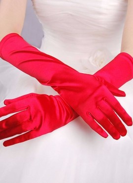 guanti da sposa lunghi in raso rossi online economici