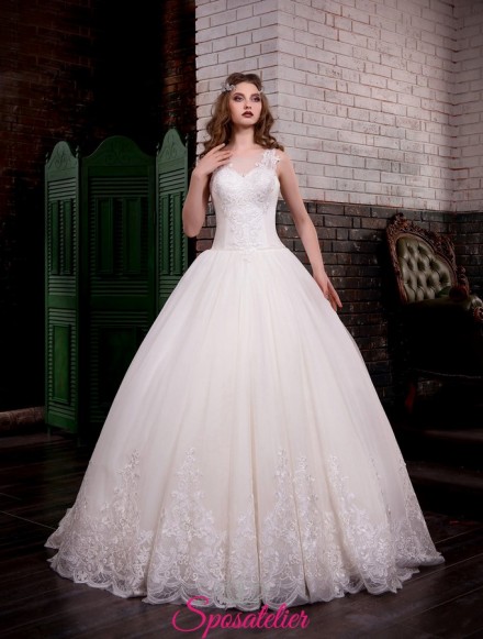 Talia – abiti da sposa da principessa ricamato in pizzo morbido