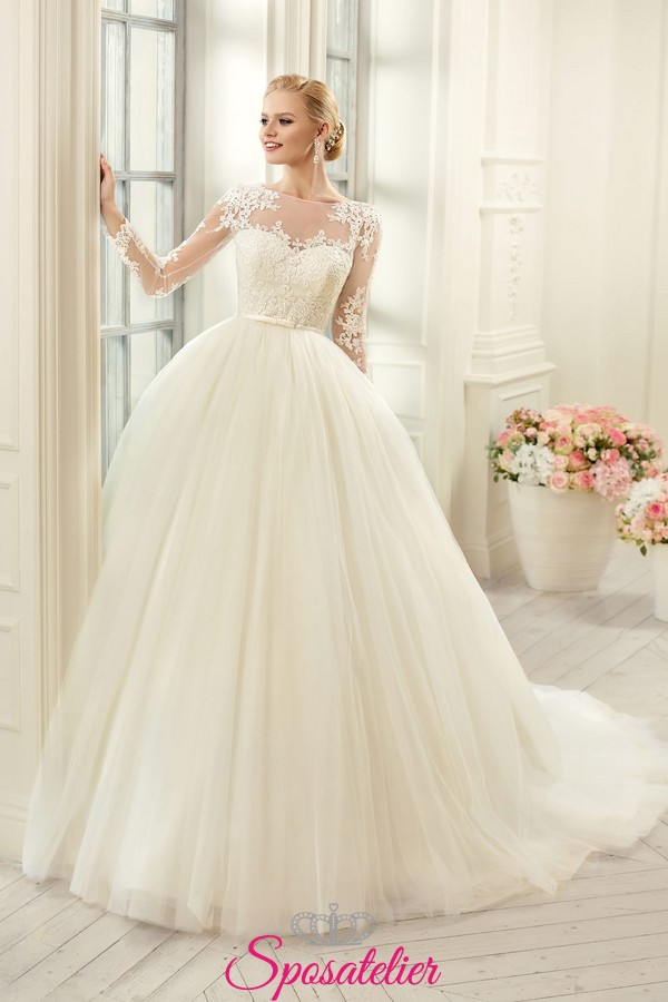 Abito Da Sposa Principesco Ampio In Tulle E Pizzo Prezzi Economici Online 17sposatelier