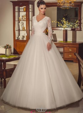 abiti da sposa economici italiani con maniche di pizzo economici online