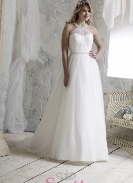 NATIA – abiti da sposa taglie comode con scollo all’americana