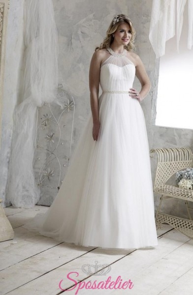 NATIA – abiti da sposa taglie comode con scollo all’americana
