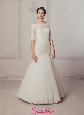Domenica – abiti da sposa a sirena economici online con scollo a barca