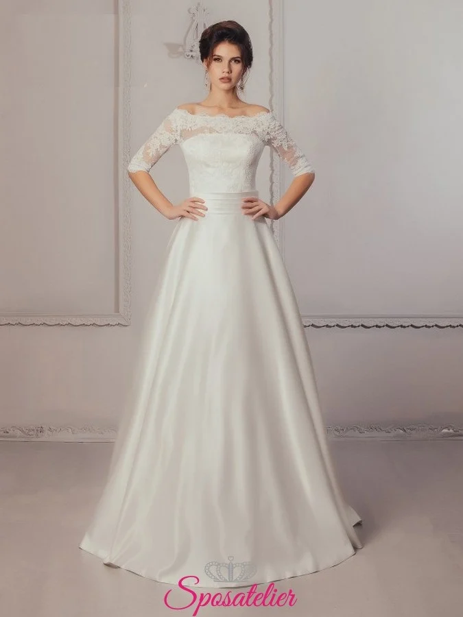 sposa-55 abito da sposa con scollo a barca