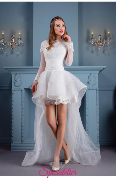 Brunella – abito da sposa corto davanti e lungo dietro moda