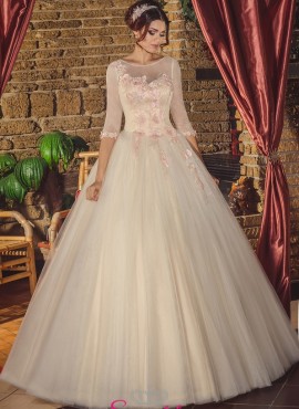 Vestito da Sposa Online Economico italia con applicazioni floreali