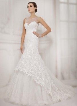 abito da sposa mezza sirena con scollo a cuore Online Economico