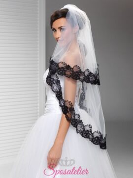 velo sposa con pizzo nero