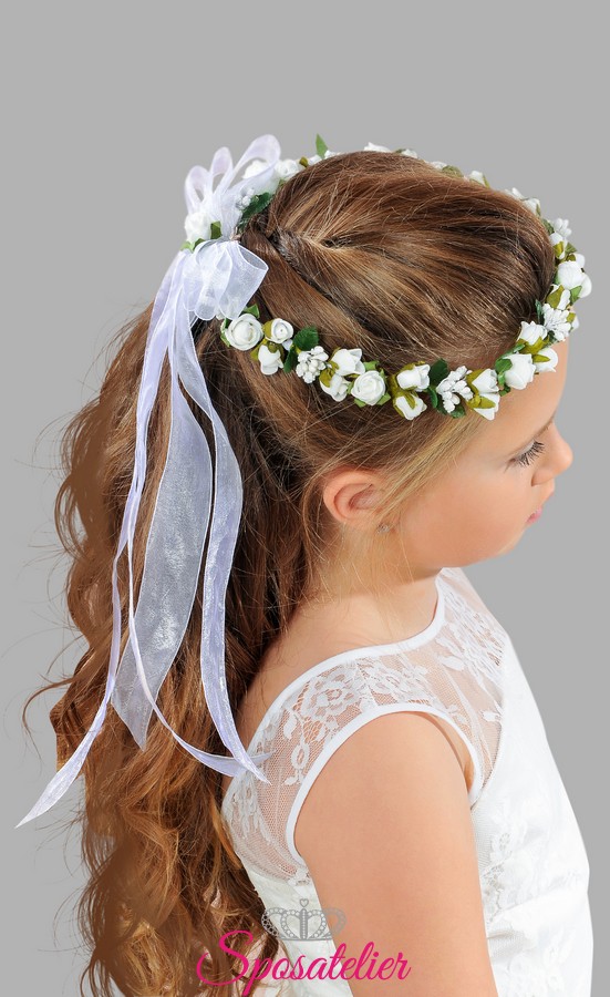 Accessori Per Capelli Coroncina Di Fiori Per Prima Comunione Bimba Vendita Onlinesposatelier