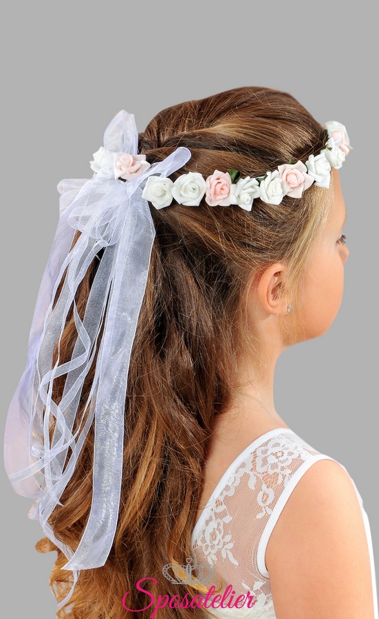 coroncina di fiori per bambina per la prima comunione accessori per capelli