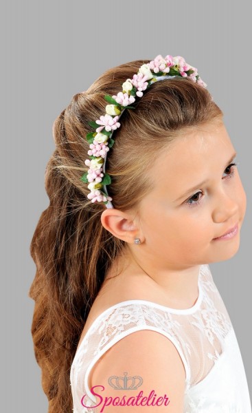 cerchietto di fiori per bambina per la prima comunione accessori per capelli