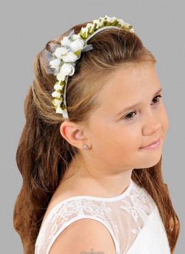 cerchietto coroncina di fiori per bimba prima comunione o damigella