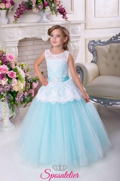 CELESTINA – Abito da cerimonia per damigella o prima comunione colorato bambina