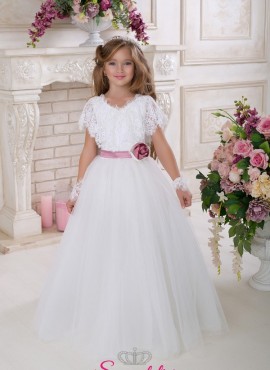 BIANCA – Abito da cerimonia per damigella o prima comunione bambina