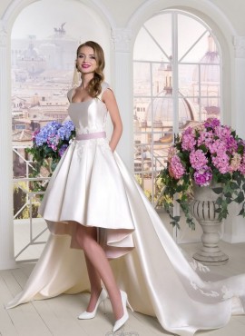 abiti da sposa corto e lungo con gonna staccabile