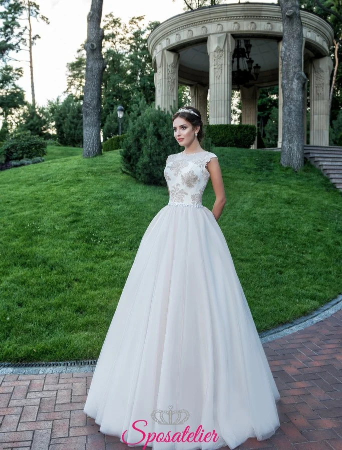 b (57) abito da sposa con inserti colorati