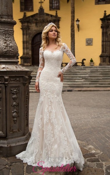 Dorette – abiti da sposa a sirena con maniche e ricami