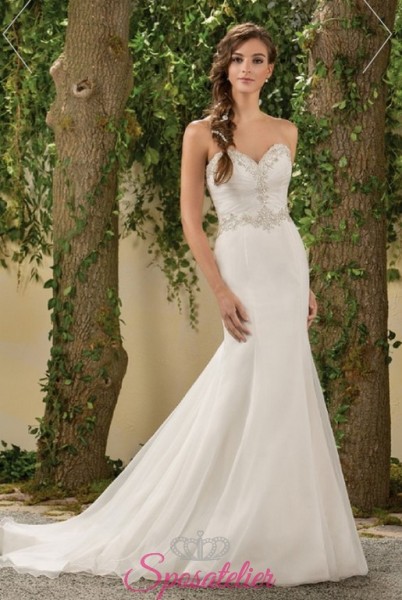 abiti da sposa a sirena elegante con punti luce