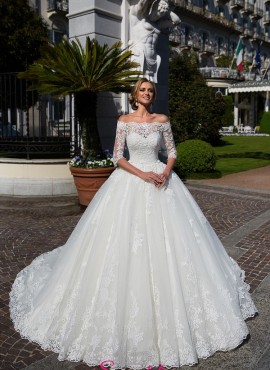 abiti da sposa 2018 nuove tendenze scollo a barchetta economici