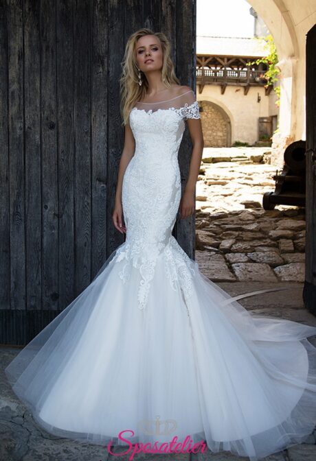 abiti da sposa con scollo bardot