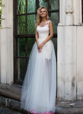 abiti da sposa corto 2018 con gonna staccabile online