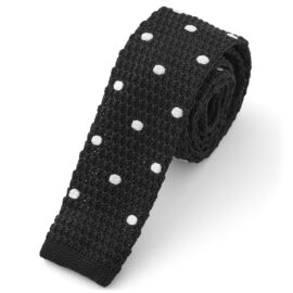 cravatta a pois nera maglia