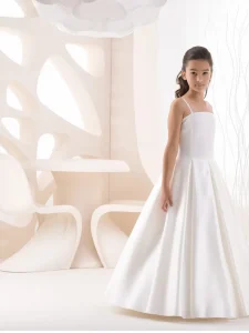 abito comunione in raso di alta qualità