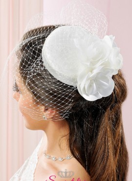 cappelli sposa online in raso con retina di tulle sito italiano