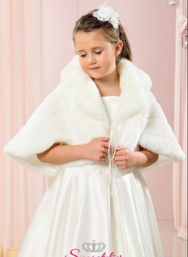 bolero di pelliccia ecologica bambina prima comunione elegante