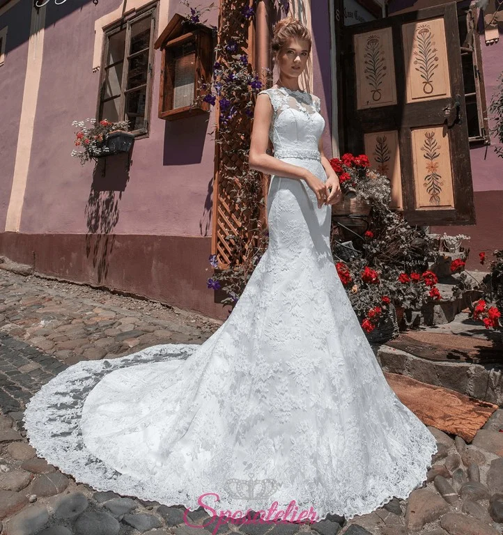 a (54) abiti da sposa a sirena con strascico lungo