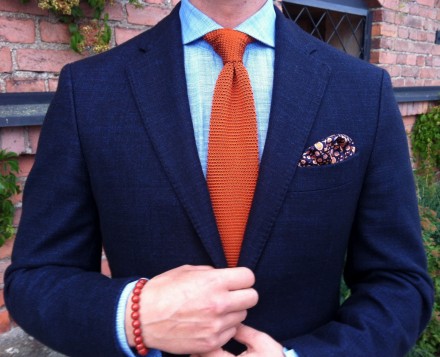 cravatta tessuto maglia tricot arancione