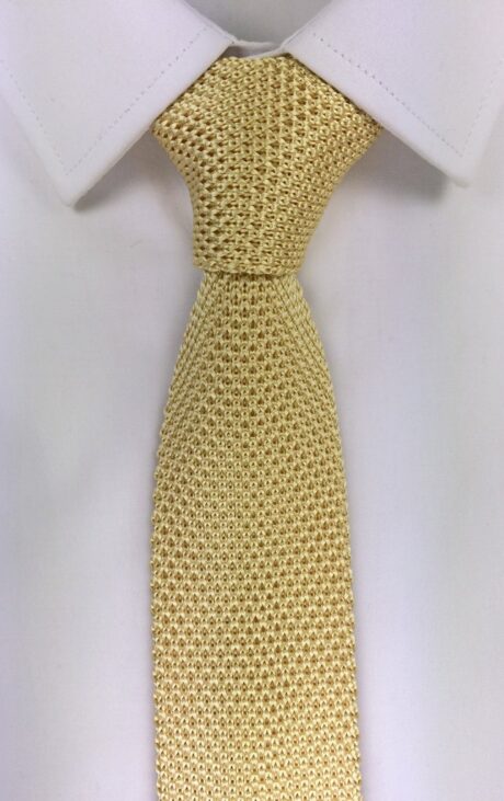 cravatta a maglia color oro
