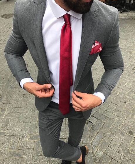 cravatta slim bordeaux giacca
