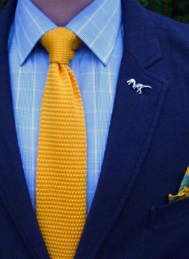 cravatta gialla a maglia tricot