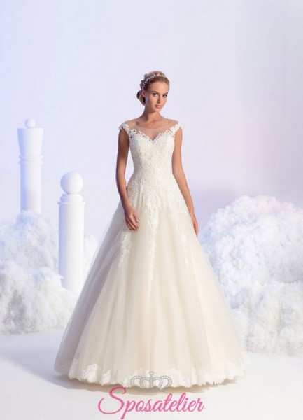 Fiorangela – abiti da sposa da principessa colorati in pizzo particolari