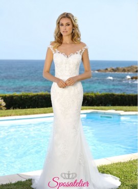 abiti sposa a sirena con schiena velata e ricami nuova collezione