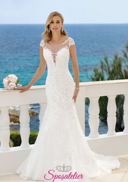DALILA – abiti da sposa a sirena scollati dietro con ricami di pizzo
