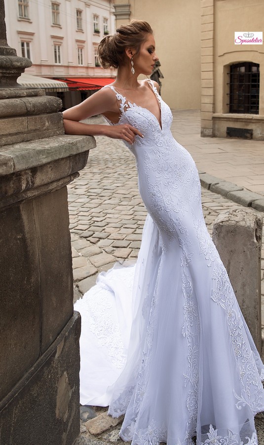 Clothfun Abito Da Sposa Sirena In Pizzo Con Spalle Scoperte – Collezione 2023
