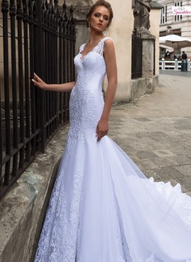 abiti da sposa modello sirena con lungo strascico economico online