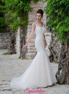 abiti da sposa con gonna a sirena e ricami in pizzo 2019