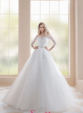abiti da sposa 2019 da principessa con gonna di tulle corpetto ricamato