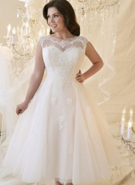 abiti da sposa economici corti per taglie comode collezione 2019