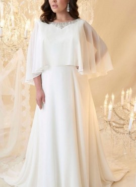 abiti da sposa taglie forti con mantellina collezione 2019