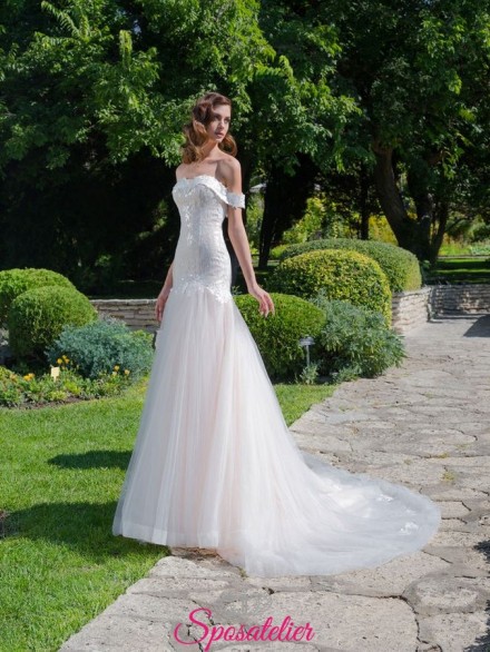 Bernadette – abiti da sposa a sirena con scollo a barchetta di tendenza