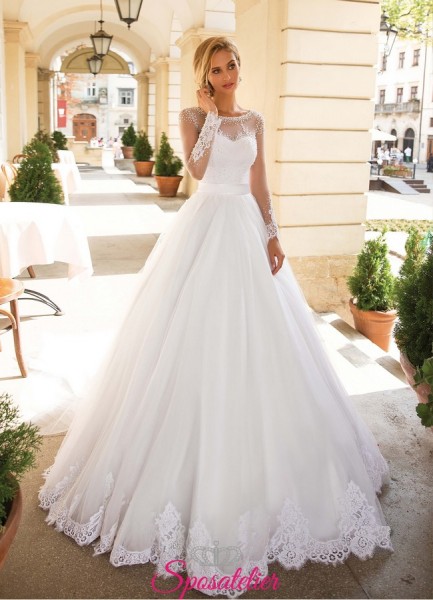 Juanita – abiti da sposa con corpetto ricamato e maniche lunghe