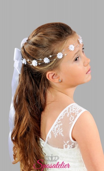 coroncine per capelli prima comunione con fiori e perline vendita online