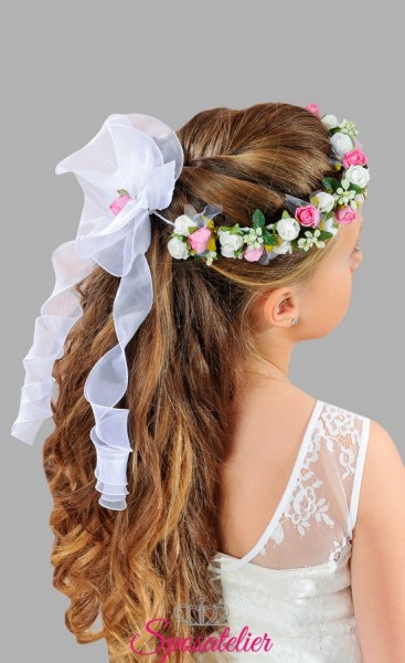 coroncine per capelli a fiori colorati prima comunione vendita online